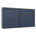 Armário Aéreo 120 cm 2 Portas Branco/Azul Vik Madesa