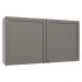 Armário Aéreo 120 cm 2 Portas Branco/Cinza Vik Madesa