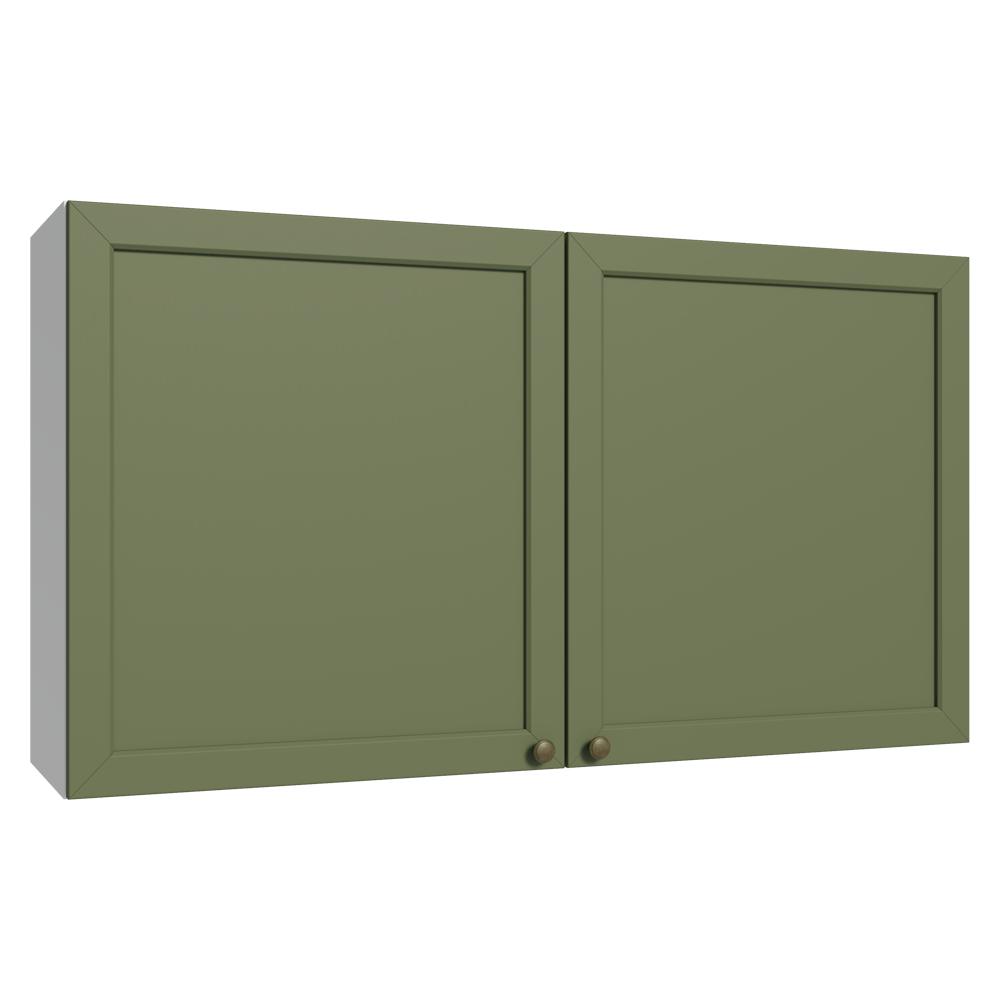 Armário Aéreo 120 cm 2 Portas Branco/Verde Vik Madesa
