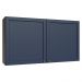 Armário Aéreo 120 cm 2 Portas Rustic/Azul Vik Madesa