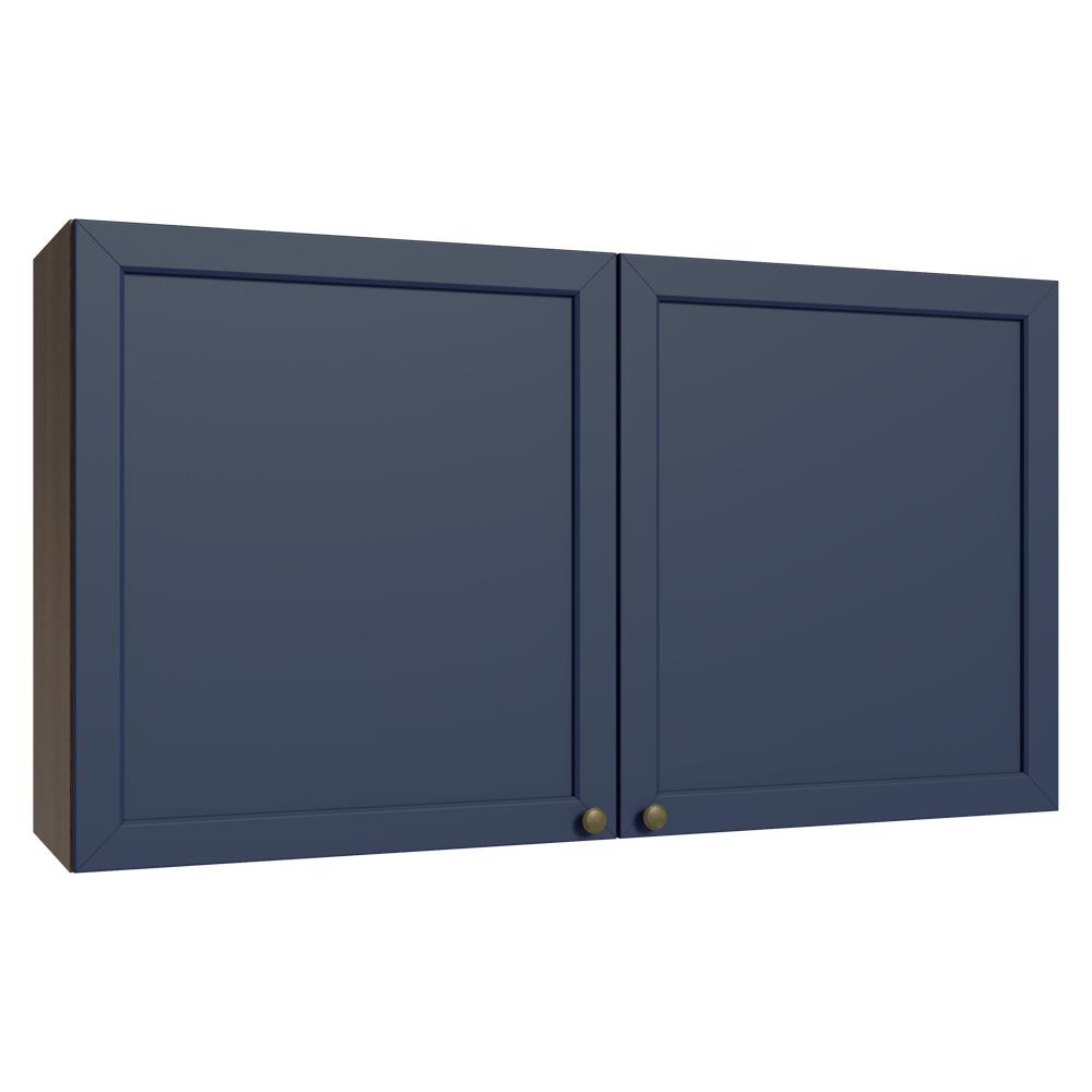 Armário Aéreo 120 cm 2 Portas Rustic/Azul Vik Madesa