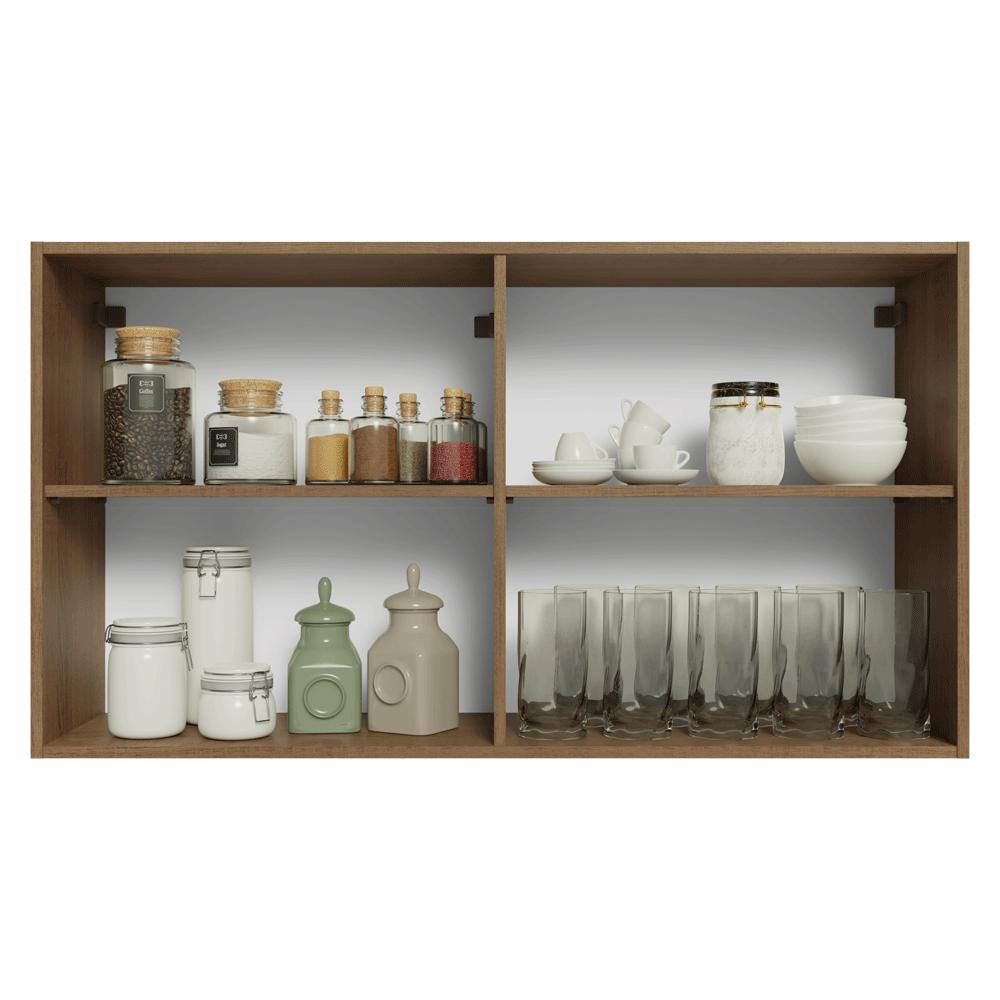 Armário Aéreo 120 cm 2 Portas Rustic/Branco Vik Madesa
