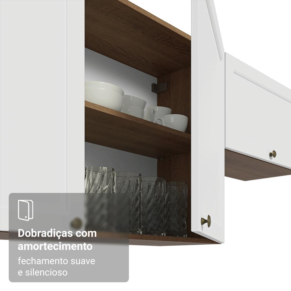 Armário Aéreo 120 cm 2 Portas Rustic/Branco Vik Madesa