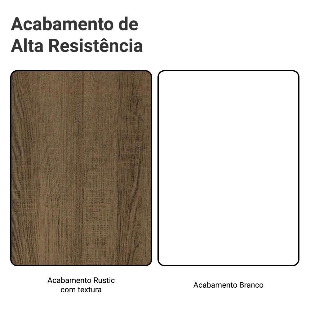 Armário Aéreo 120 cm 2 Portas Rustic/Branco Vik Madesa