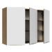 Armário Aéreo 120 cm 3 Portas Rustic/Branco Veludo Lux Madesa