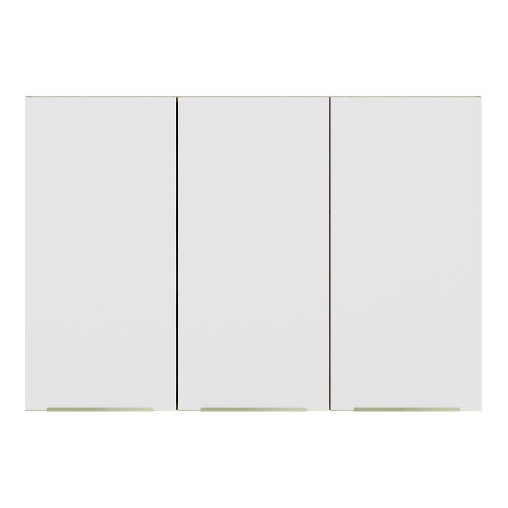 Armário Aéreo 120 cm 3 Portas Rustic/Branco Veludo Lux Madesa