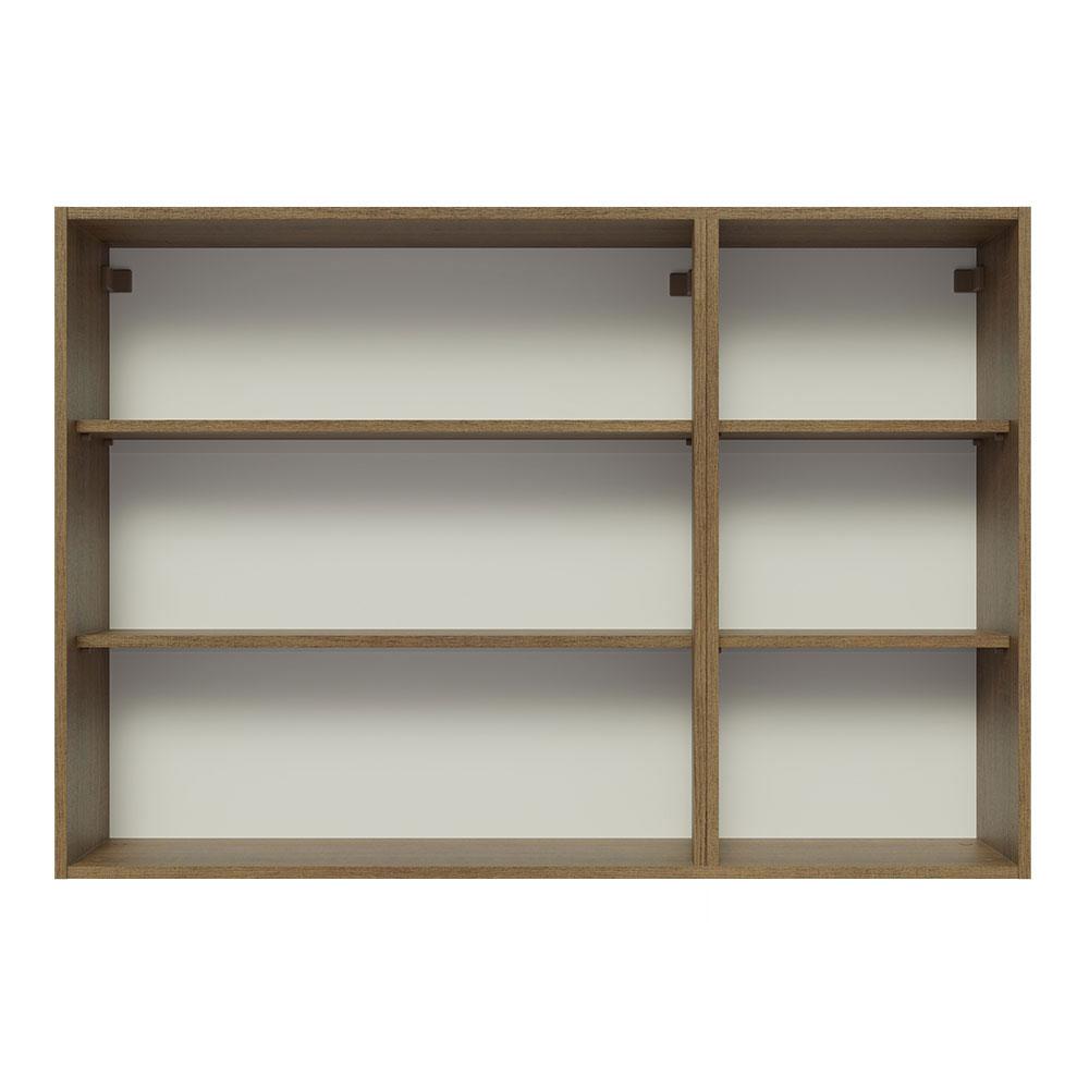 Armário Aéreo 120 cm 3 Portas Rustic/Branco Veludo Lux Madesa