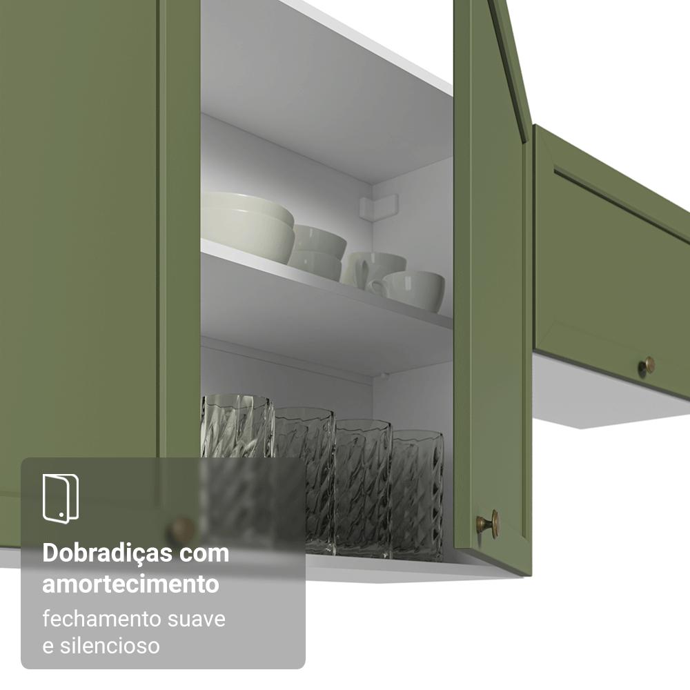 Armário Aéreo 40 cm 1 Porta Branco/Verde Vik Madesa