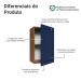 Armário Aéreo 40 cm 1 Porta Rustic/Azul Vik Madesa