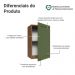 Armário Aéreo 40 cm 1 Porta Rustic/Verde Vik Madesa