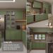 Armário Aéreo 40 cm 1 Porta Rustic/Verde Vik Madesa