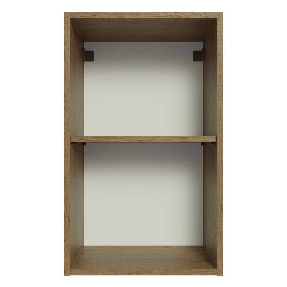 Armário Aéreo 40 cm com 2 Nichos Abertos para Cozinha Madesa Lux, Glamy, Agata, Stella - Rustic