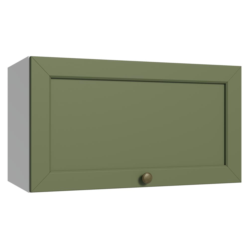 Armário Aéreo 60 cm 1 Porta Basculante Branco/Verde Vik Madesa