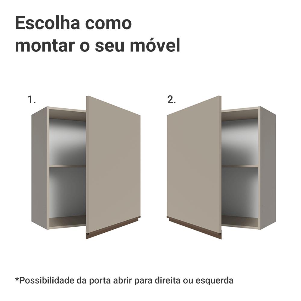 Armário Aéreo 60 cm 1 Porta Crema Nice Madesa