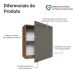 Armário Aéreo 60 cm 1 Porta Rustic/Cinza Vik Madesa