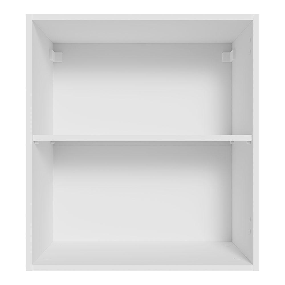 Armário Aéreo 60 cm com 2 Nichos Abertos para Cozinha Madesa Lux, Glamy, Agata, Stella - Branco