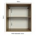 Armário Aéreo 60 cm com 2 Nichos Abertos para Cozinha Madesa Lux, Glamy, Agata, Stella - Rustic