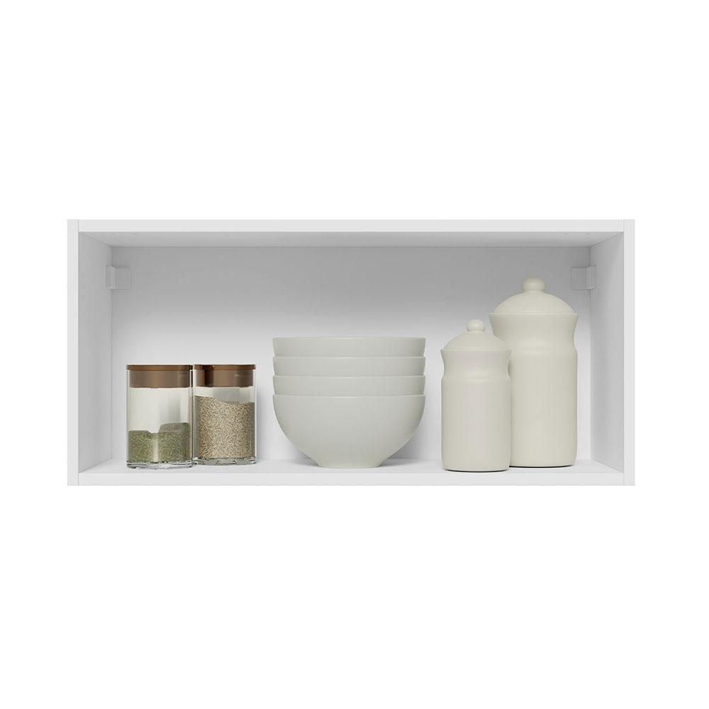 Armário Aéreo 70 cm 1 Porta Branco/Branco Veludo Lux Madesa