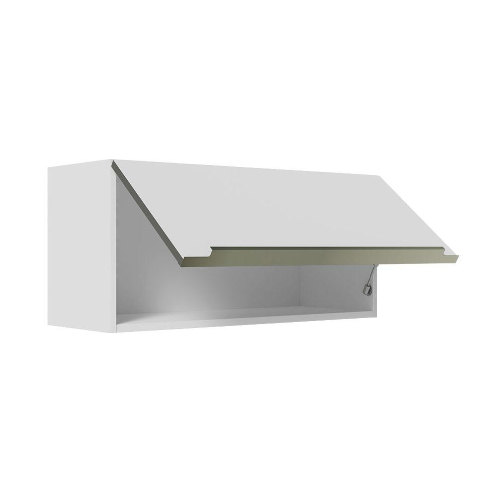 Armário Aéreo 70 cm 1 Porta Branco/Branco Veludo Lux Madesa