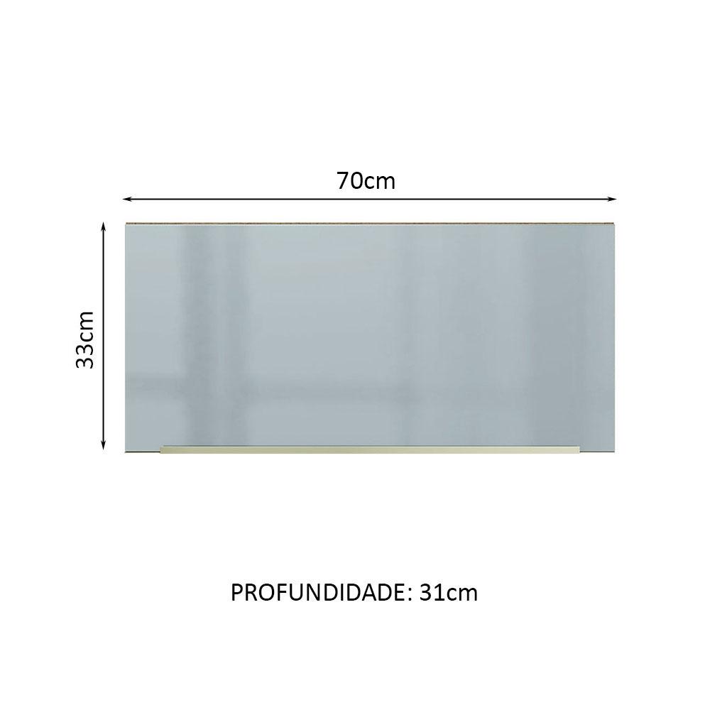 Armário Aéreo 70 cm 1 Porta Rustic/Cinza Lux Madesa