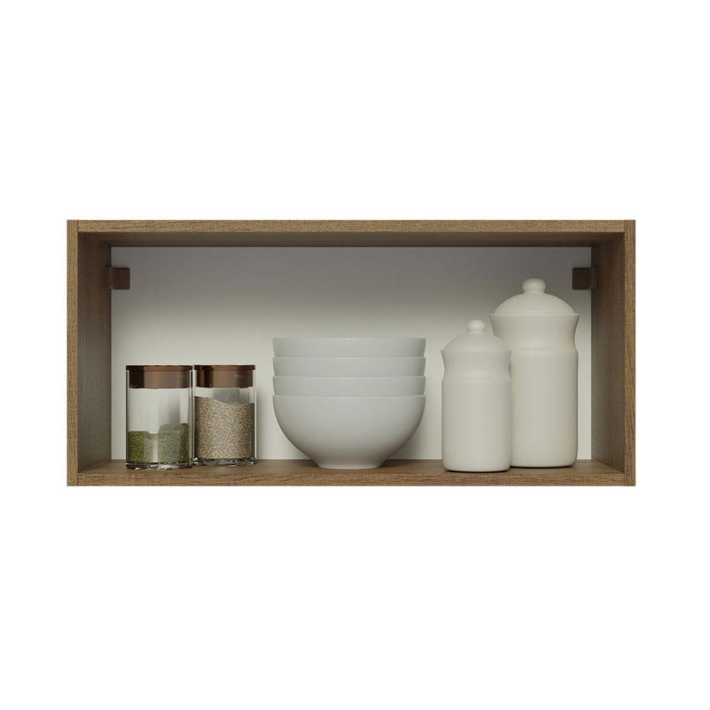 Armário Aéreo 70 cm 1 Porta Rustic/Preto Lux Madesa