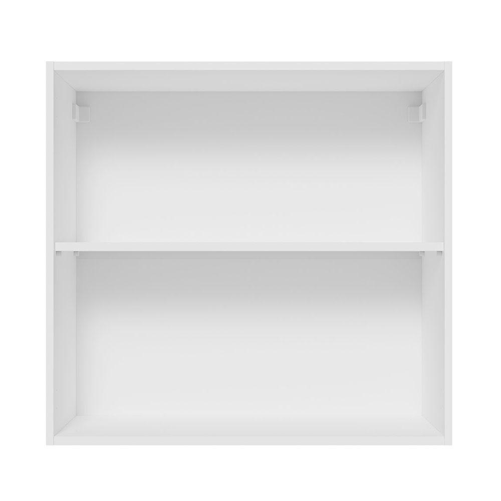 Armário Aéreo 70 cm 2 Portas Branco/Branco Veludo Lux Madesa