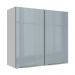 Armário Aéreo 70 cm 2 Portas Branco/Cinza Lux Madesa