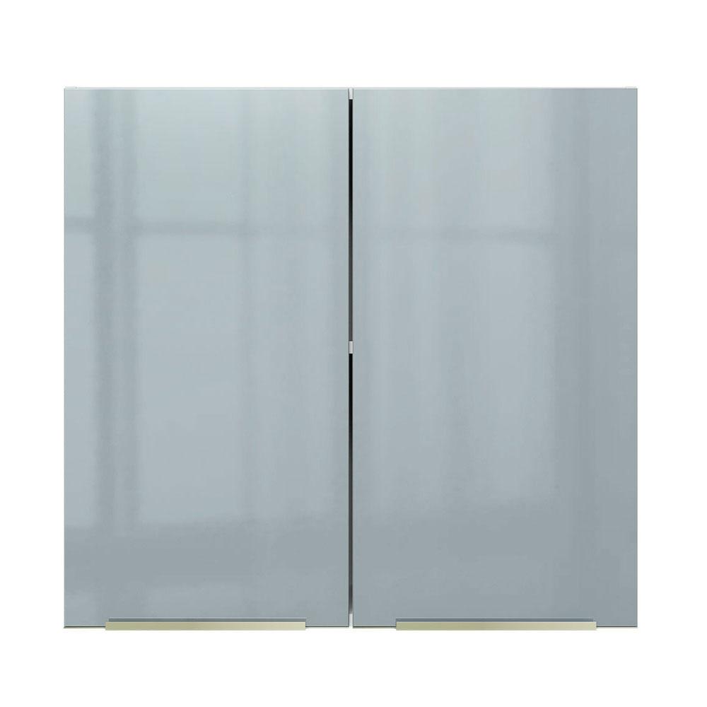 Armário Aéreo 70 cm 2 Portas Branco/Cinza Lux Madesa
