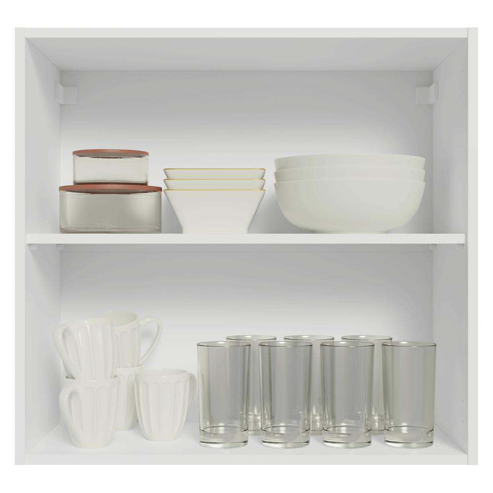 Armário Aéreo 70 cm 2 Portas Branco/Cinza Vik Madesa