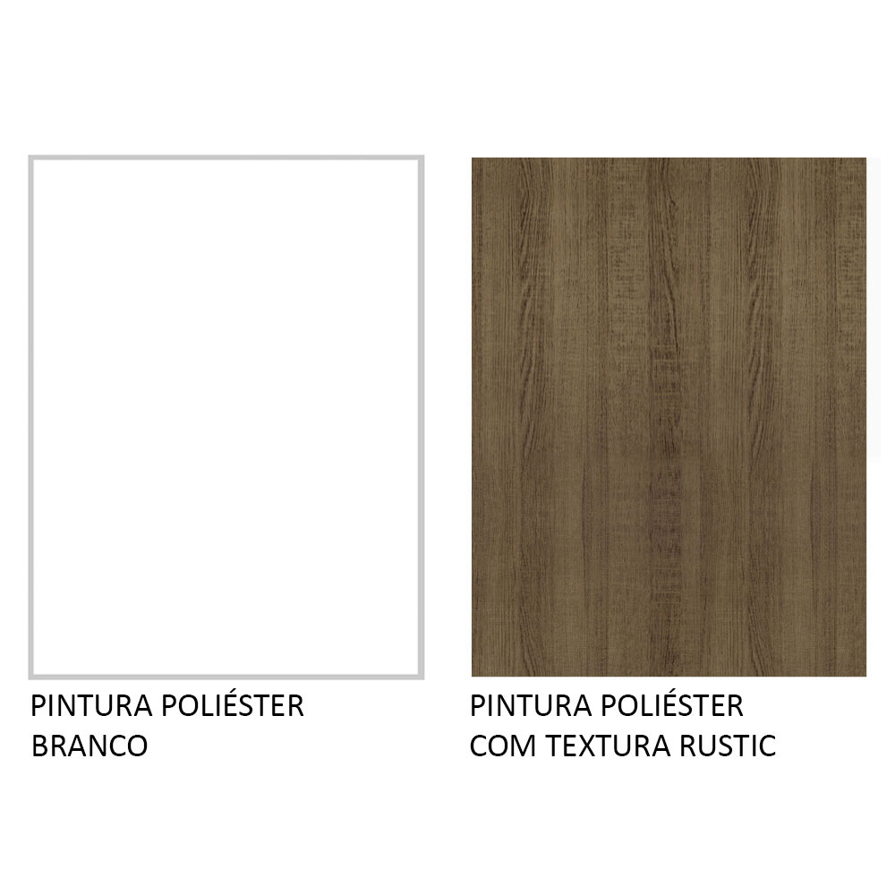 Armário Aéreo 70 cm 2 Portas Branco/Rustic Stella Madesa