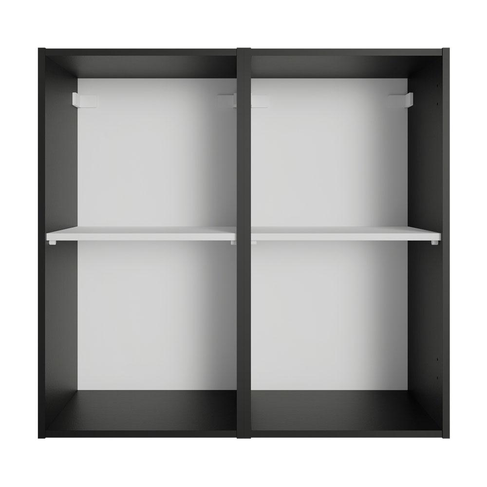 Armário Aéreo 70 cm 2 Portas Preto Reims Madesa
