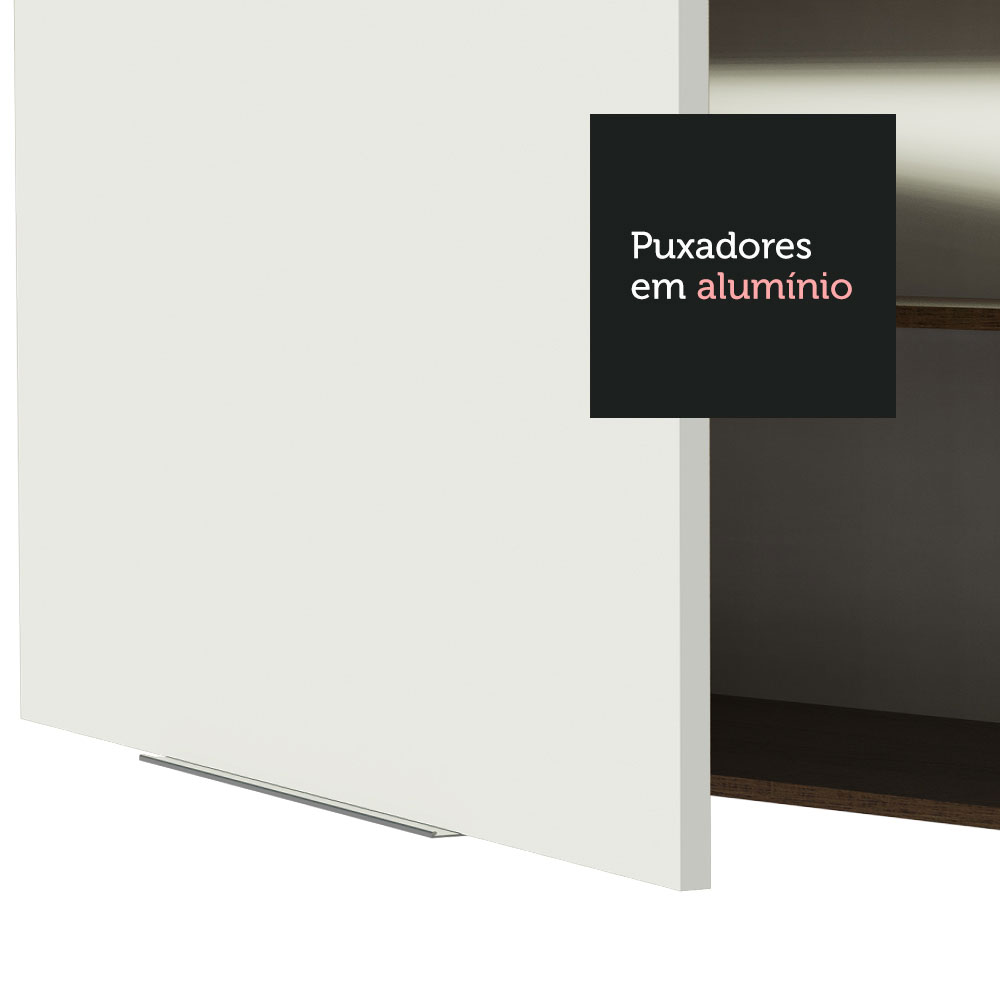 Armário Aéreo 70 cm 2 Portas Rustic/Branco Stella Madesa