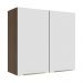 Armário Aéreo 70 cm 2 Portas Rustic/Branco Veludo Lux Madesa