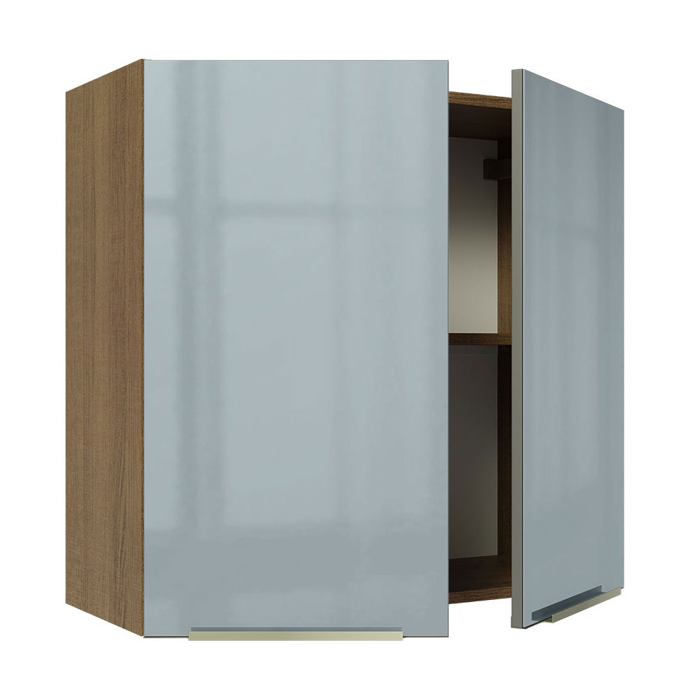 Armário Aéreo 70 cm 2 Portas Rustic/Cinza Lux Madesa