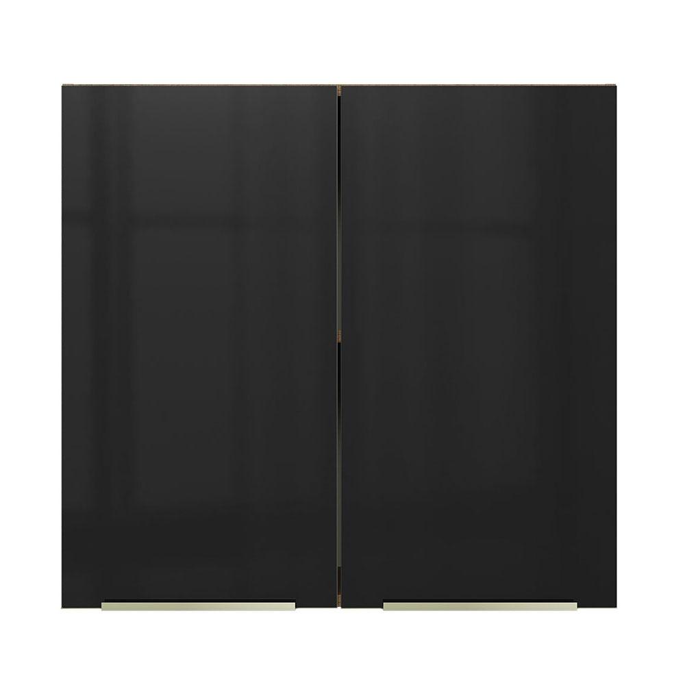 Armário Aéreo 70 cm 2 Portas Rustic/Preto Lux Madesa