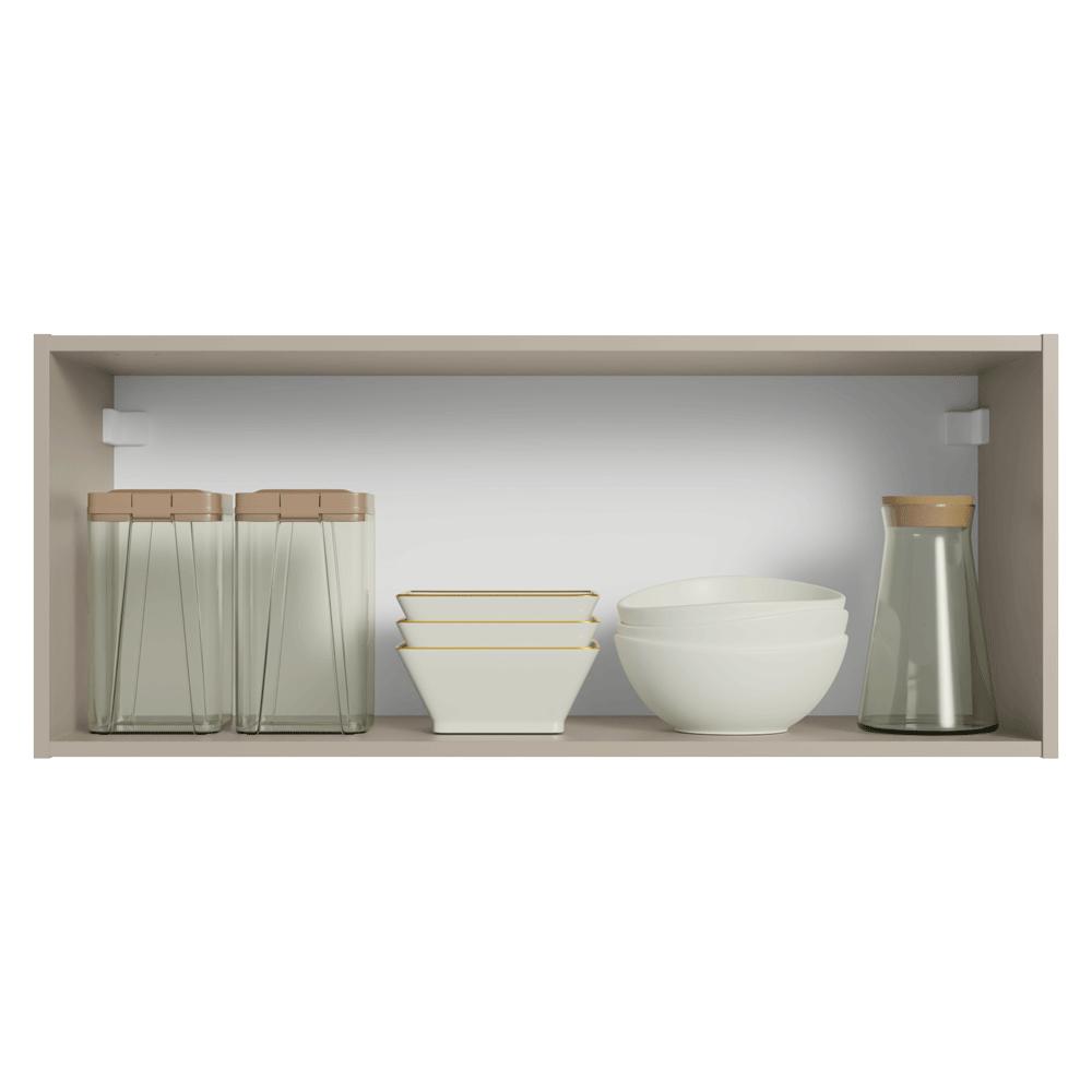 Armário Aéreo 80 cm 1 Porta Basculante Crema Nice Madesa