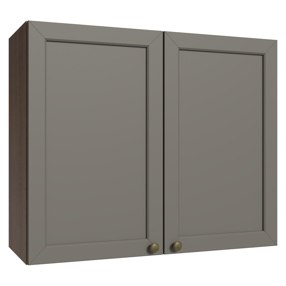 Armário Aéreo 80 cm 2 Portas Rustic/Cinza Vik Madesa