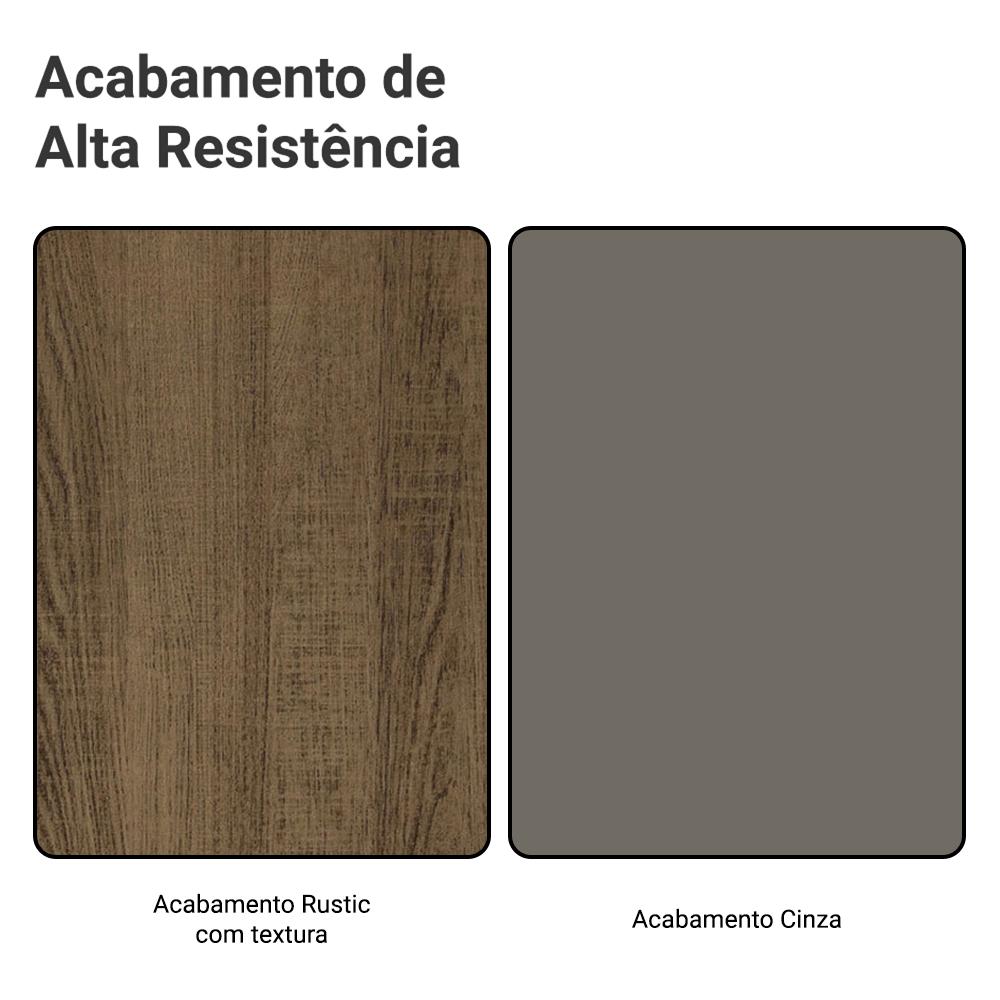 Armário Aéreo 80 cm 2 Portas Rustic/Cinza Vik Madesa