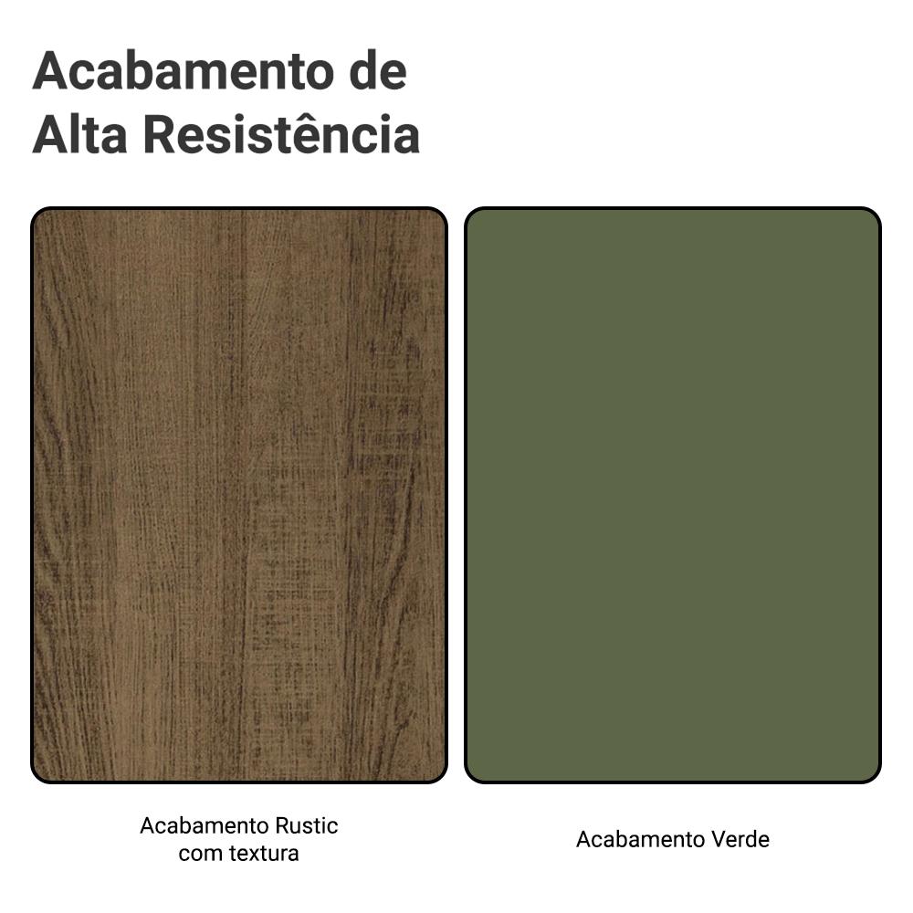 Armário Aéreo 80 cm 2 Portas Rustic/Verde Vik Madesa