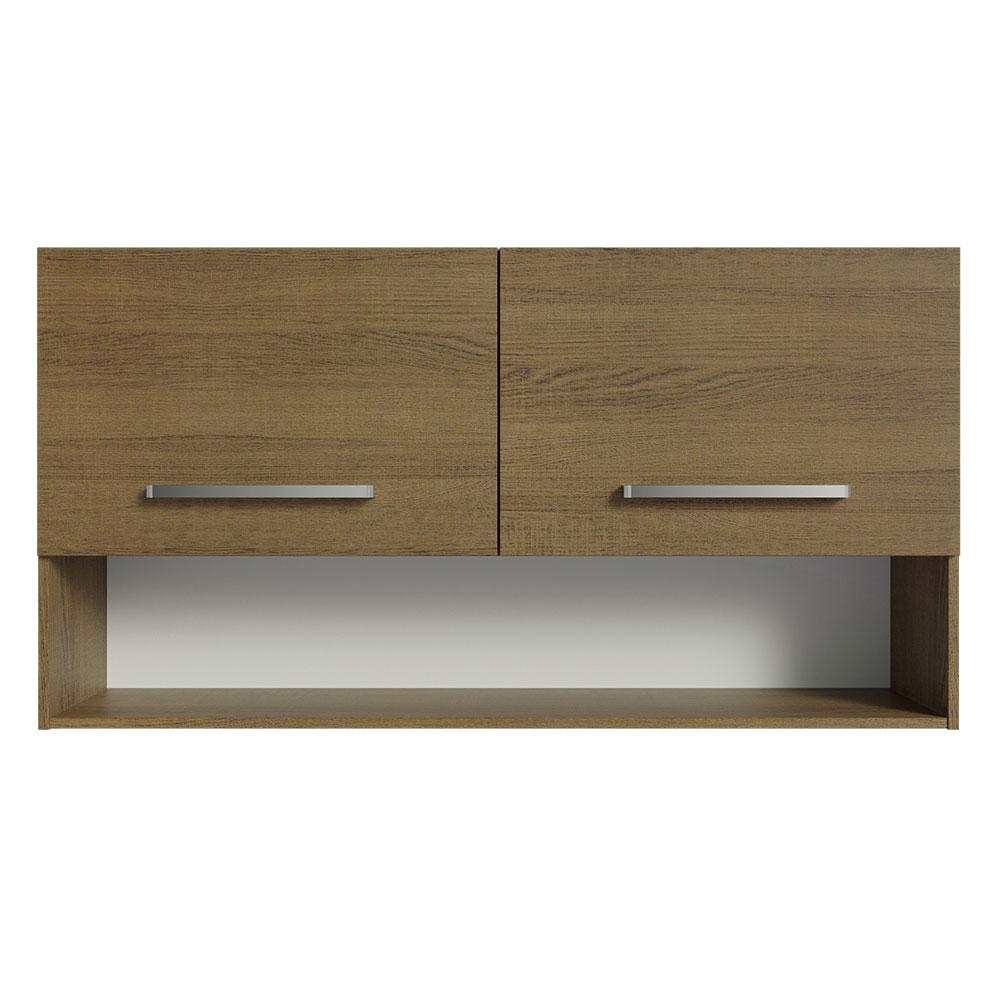Armário Aéreo Cozinha 105cm 2 Portas 1 Nicho Rustic Emilly Madesa