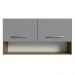 Armário Aéreo Cozinha 105cm 2 Portas 1 Nicho Rustic/Cinza Emilly Madesa