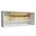 Armário Aéreo Madesa 2 Portas Correr Vidro Reflex 1 Nicho para Cozinhas Glamy, Lux e Reims - Branco