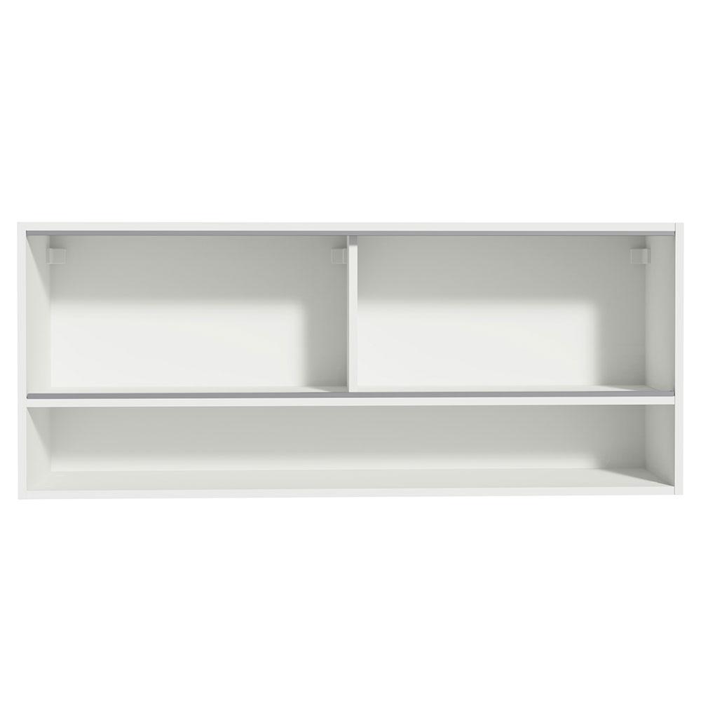 Armário Aéreo Madesa 2 Portas Correr Vidro Reflex 1 Nicho para Cozinhas Glamy, Lux e Reims - Branco
