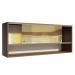 Armário Aéreo Madesa 2 Portas Correr Vidro Reflex 1 Nicho para Cozinhas Glamy, Lux e Reims - Rustic