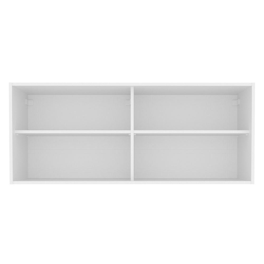 Armário Aéreo Madesa 2 Portas de Correr Vidro Reflex para Cozinhas Glamy, Lux e Reims - Branco