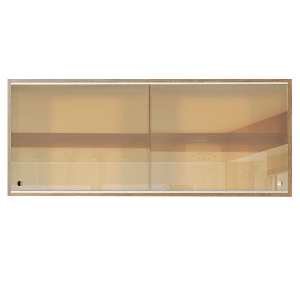 Armário Aéreo Madesa 2 Portas de Correr Vidro Reflex para Cozinhas Glamy, Lux e Reims - Rustic