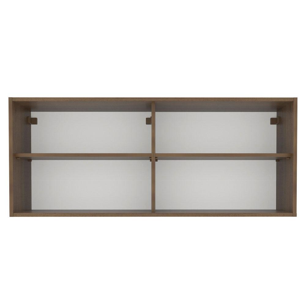 Armário Aéreo Madesa 2 Portas de Correr Vidro Reflex para Cozinhas Glamy, Lux e Reims - Rustic