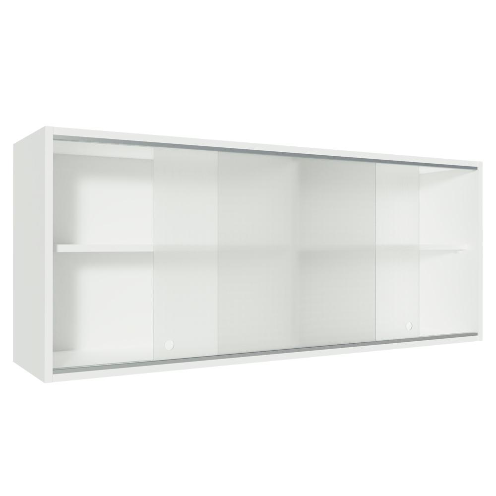Armário Aéreo Madesa 2 Portas de Correr de Vidro para Cozinhas Glamy, Lux e Reims - Branco