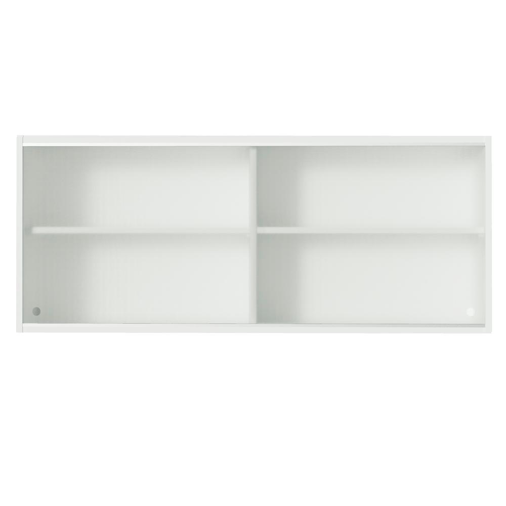 Armário Aéreo Madesa 2 Portas de Correr de Vidro para Cozinhas Glamy, Lux e Reims - Branco
