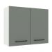 Armário Aéreo Madesa Agata 80 cm 2 Portas - Branco/Cinza